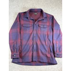 Bonobos Shirt Jacket Mens Blue Red Plaid Overshirt Long Sleeve Shacket Large